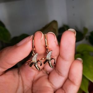 Gold Plated Banana Drop Earrings